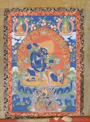 图片[1]-Angry holding Vajra Bodhisattva Thangka-China Archive